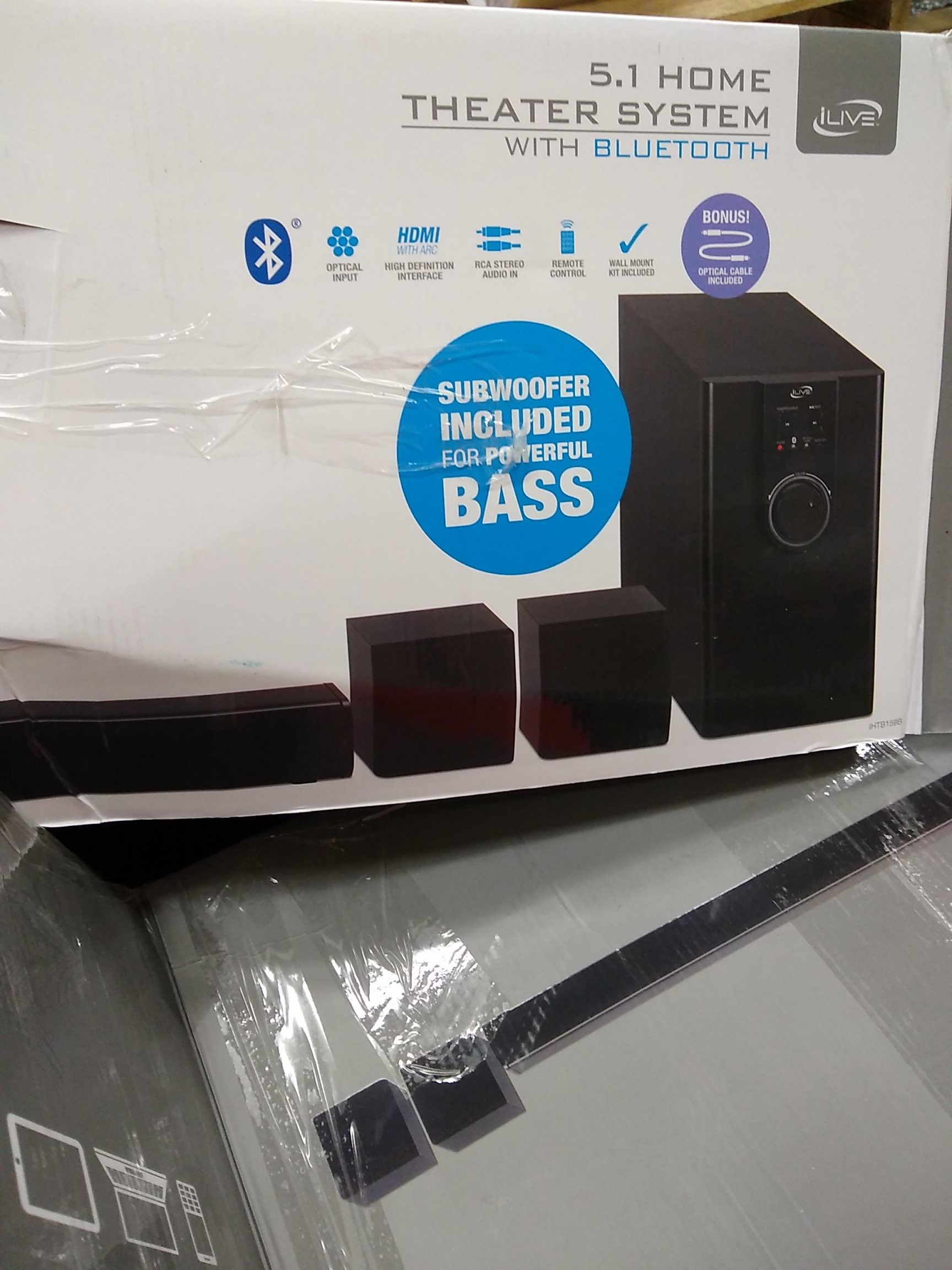 Ilive ihtb159b 5 1 channel home theater soundbar system with subwoofer