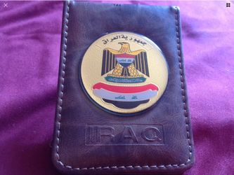 Iraqi Business Cards Holder Wallet, With Republic of Iraq National Eagle