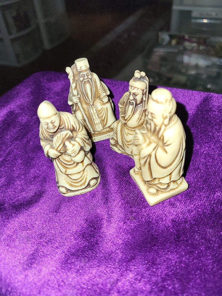 Netsuke Molded Resin Fugures.