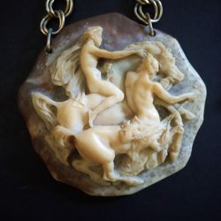 Massive Vintage Centaur Warrior Necklace