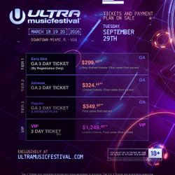 ULTRA TICKETS / LIMITED AVAILABILITY