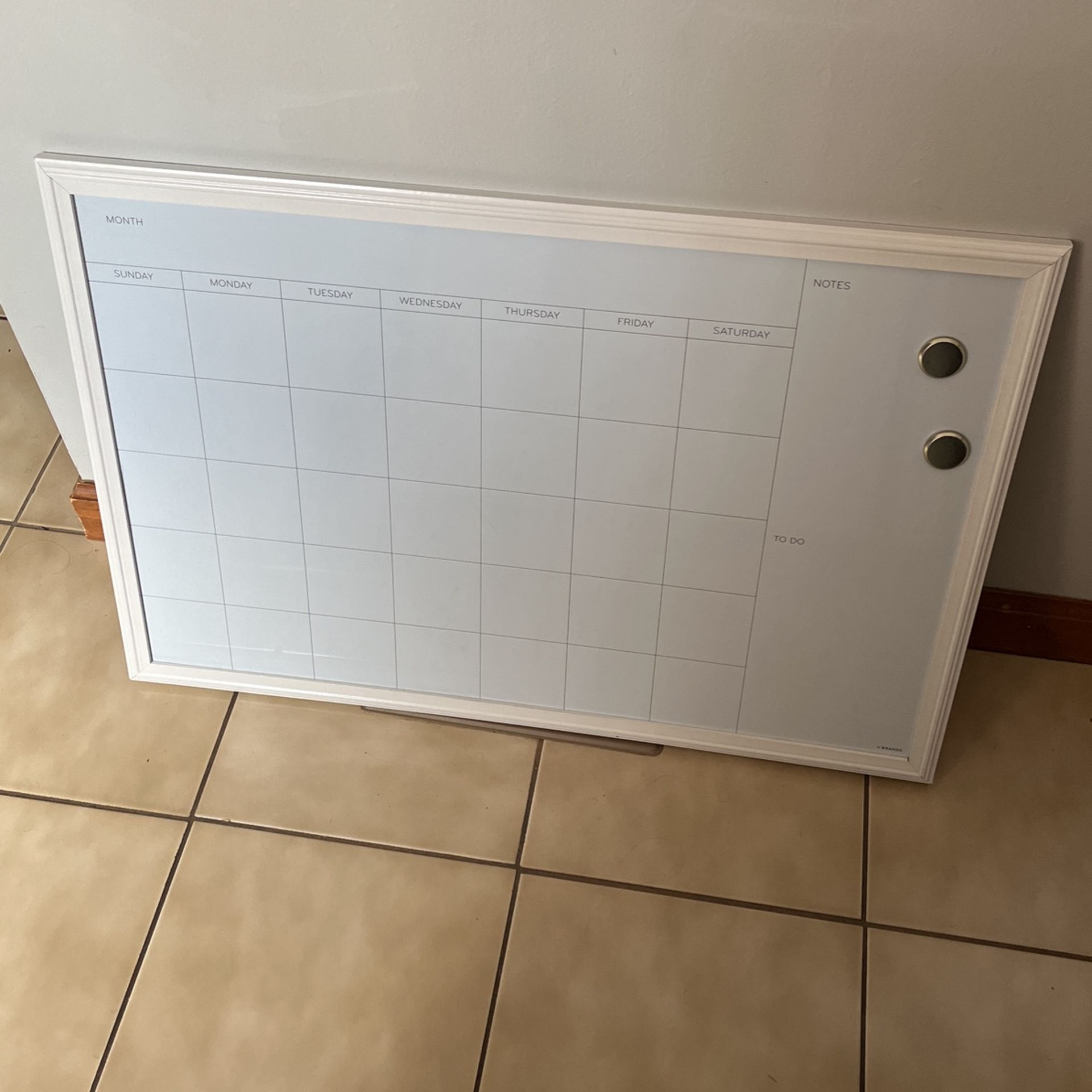 Magnetic dry erase Calendar