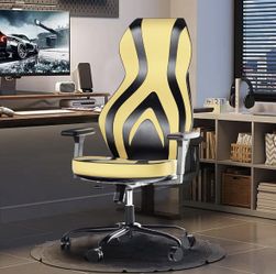Gaming Chairs for Adults,Racing Style Video Game Chairs with Lumbar Support,Yellow