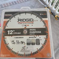 RIDGID 12 in. Masonry XTR Dual Purpose Cutting Segmented Rim Walk-Behind Diamond Saw Blade
