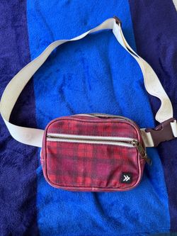 THREAD Red Plaid Corduroy Belt Bag Fanny Pack