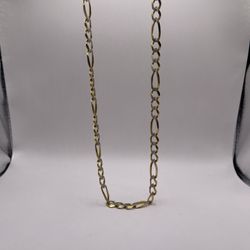 14kt Dual-Tone Gold Figaro Link Style Chain w/ Dia Cut