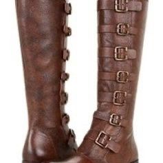 MATISSE Brazilian Brown Leather Destress tall riding Boots-size 8