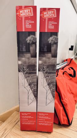 2 New Boxes Christmas Birch trees