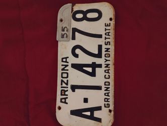 1954 Arizona License Plate With 55 Tab