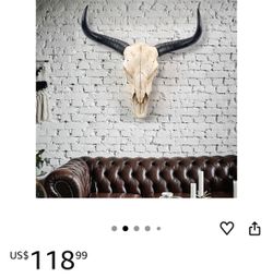 Artesanía de polirresina: Hecho de polirresina de alta calidad, esta calavera de cabeza de toro no solo es una pieza de arte de pared llamativa, sino 
