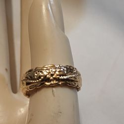 Gold Plated Wedding Band Over Stainless Steel 