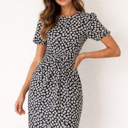 Vintage Karin Stevens Dress size petites 14 Floral Midi summer sundress