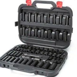 Husky 1/2 in. Drive SAE/Metric 6-Point Impact Socket Set (64-Piece)