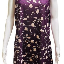 Nuu Muu Dress Keyhole Neckline Purple Floral Stretch Back Pocket Size XXL
