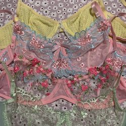 Floral lace bralettes