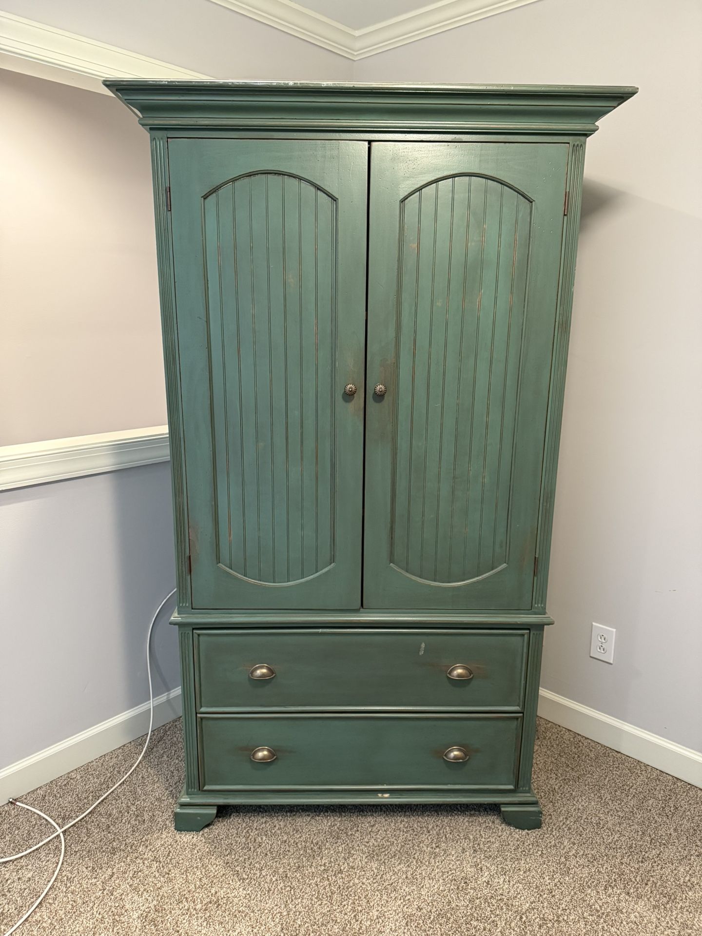 David Lee 2 Drawer Armoire - Teal Green