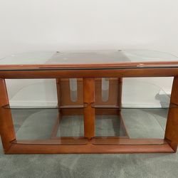 Glass top tv stand