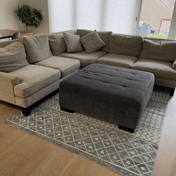 Pottery Barn Couch Custom Ottoman And Rug