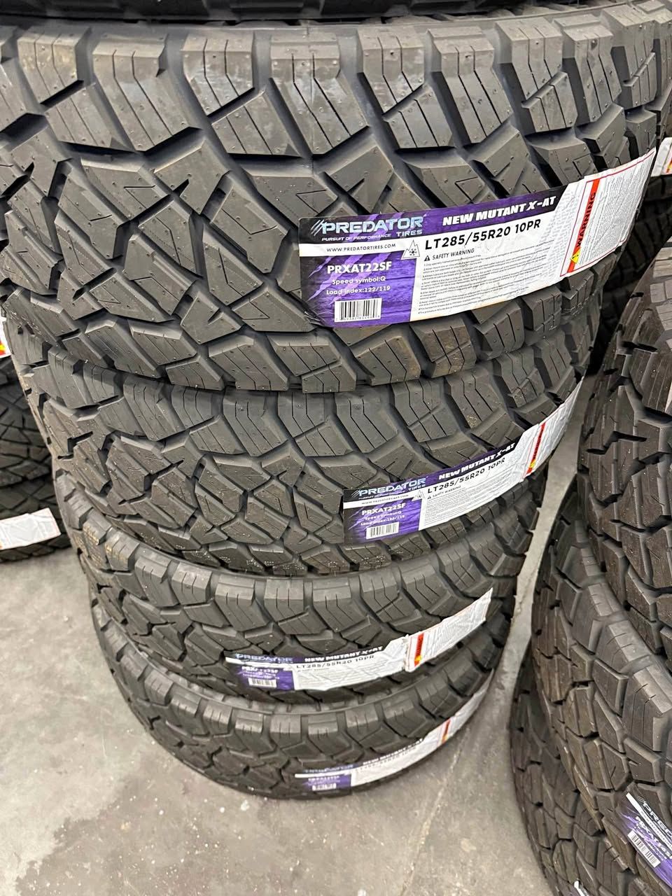 (4) LT 285-55-20 Predator X-AT 10 ply Free install Financing available