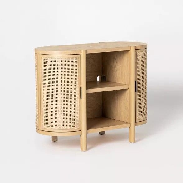 Portola Hills Caned Door Console with Shelves - Threshold™ designed with Studio McGee