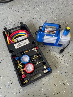 A/C Manifold Gauge Set & Vacuum Pump Kit – HVAC/Automotive AC Service Tools