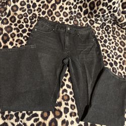 Black straight leg jeans