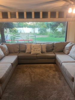 Gray Fabric Sofa / Couch sectional