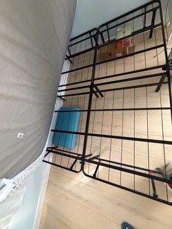 Queen size Black Metal Platform Bed Frame