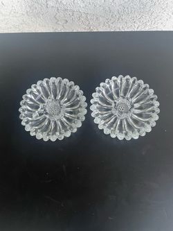 Mikasa Crystal Flower Dishes – Set of 2