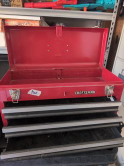 Vintage Craftsman 3-Drawer Metal Portable Tool Box