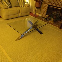 Glass top coffee table
