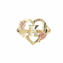 Woman’s Ladies 10k Two Toned Rose Yellow Gold Initial K In a Heart Ring Size 7.5 GP3140002