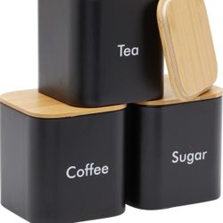 3 Piece Set - Sugar, Tea and Coffee Containers 