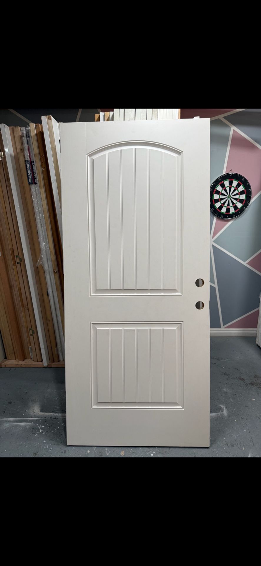 Exterior front door 6 panel fiberglass entry door 35-3/4x79” I have a standard front door measuring 35-3/4x79” 1-3/4” thick. Low e rated door. This