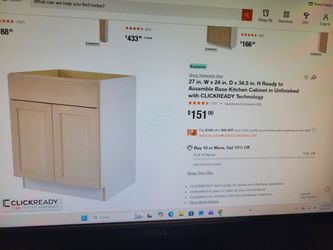 Kitchen  base cabinet 27"