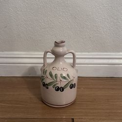vintage Ceramiche Giovanni Saldarelli hand-painted olive oil pottery jug