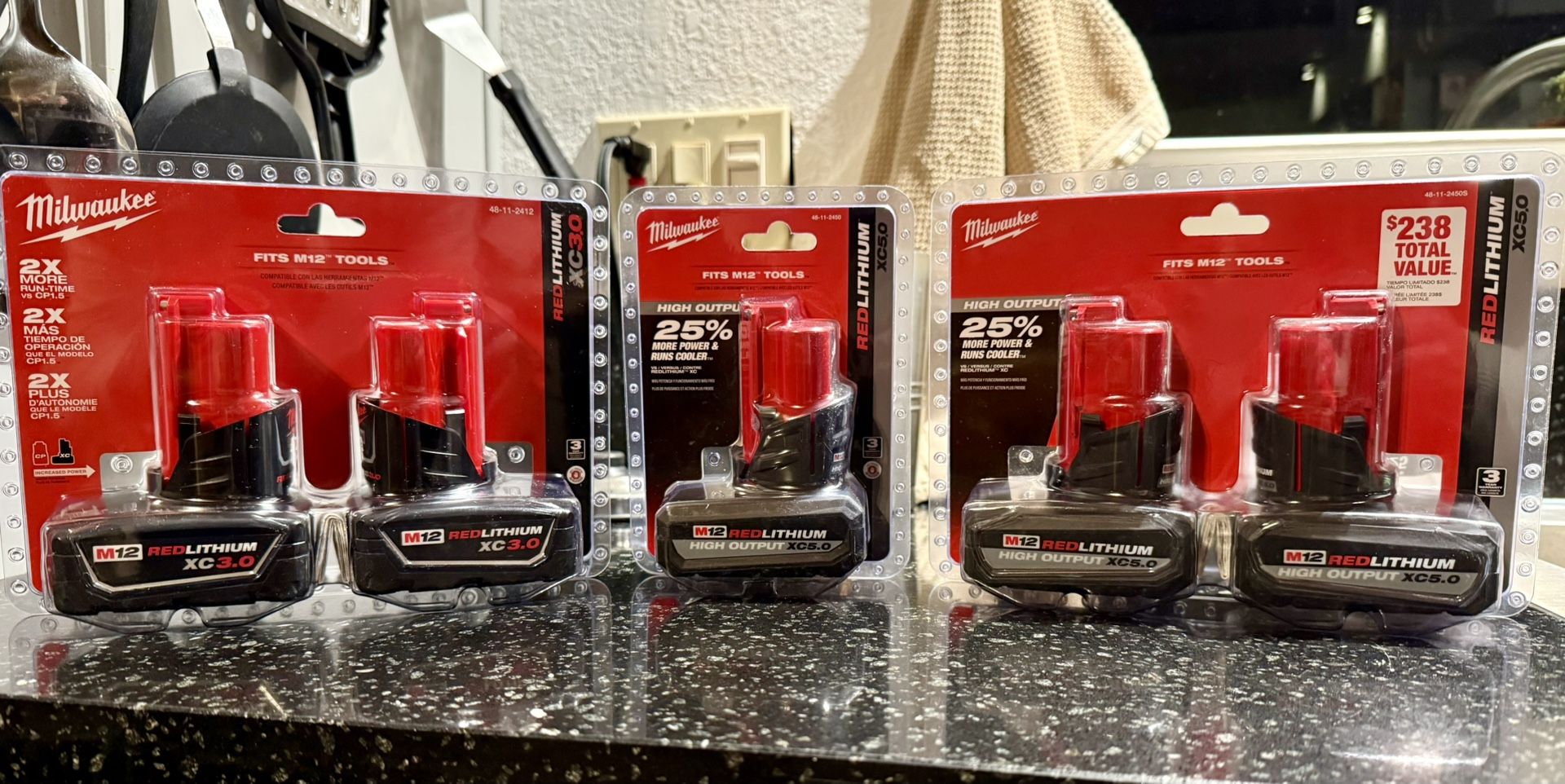 Milwaukee M12 Batteries, High Output And XC 3.0
