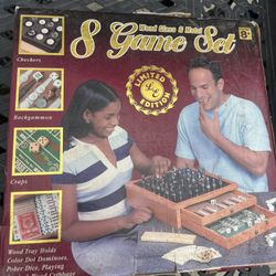 8 Game Set Wood,Glass Metal