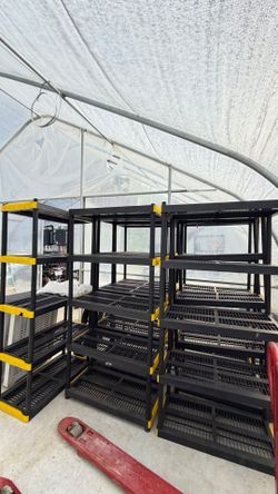 Heavy-duty 5-tier plastic shelving