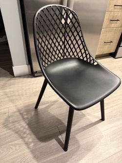 Used - Black Dining Chairs with Lattice Back – Set of 4