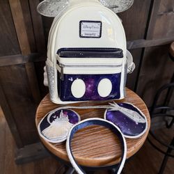 Disney Loungefly Mickey The Main Attraction: Space Mountain Mini Backpack & Ears Set