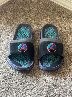 Air Jordan Hydro 8 VIII Retro Black Midnight Fog Mens size 10 Nike Slides vintage