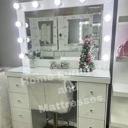 Vanity Set Hollywood Mirror LED Lights Makeup Table✨New