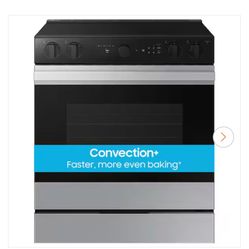  Samsung Bespoke 30 in. 6.3 cu.ft. 5 Burner Element Smart Slide-In Electric Range w/ Air Sous Vide & AirFry in Stainless Steel