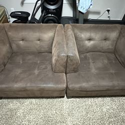 2 Espresso Colored Extra Wide Armchairs