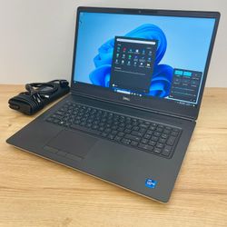 Dell i7 11th Gen vPro 8 Core 17.3” Full HD laptop workstation / Windows 11 Pro / Camera / SSD 512GB / RAM 32GB / NVIDIA / Bluetooth / Charger / Backli