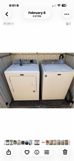 Comercial Maytag washer and electric dryer.