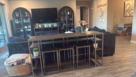 Side table with stools