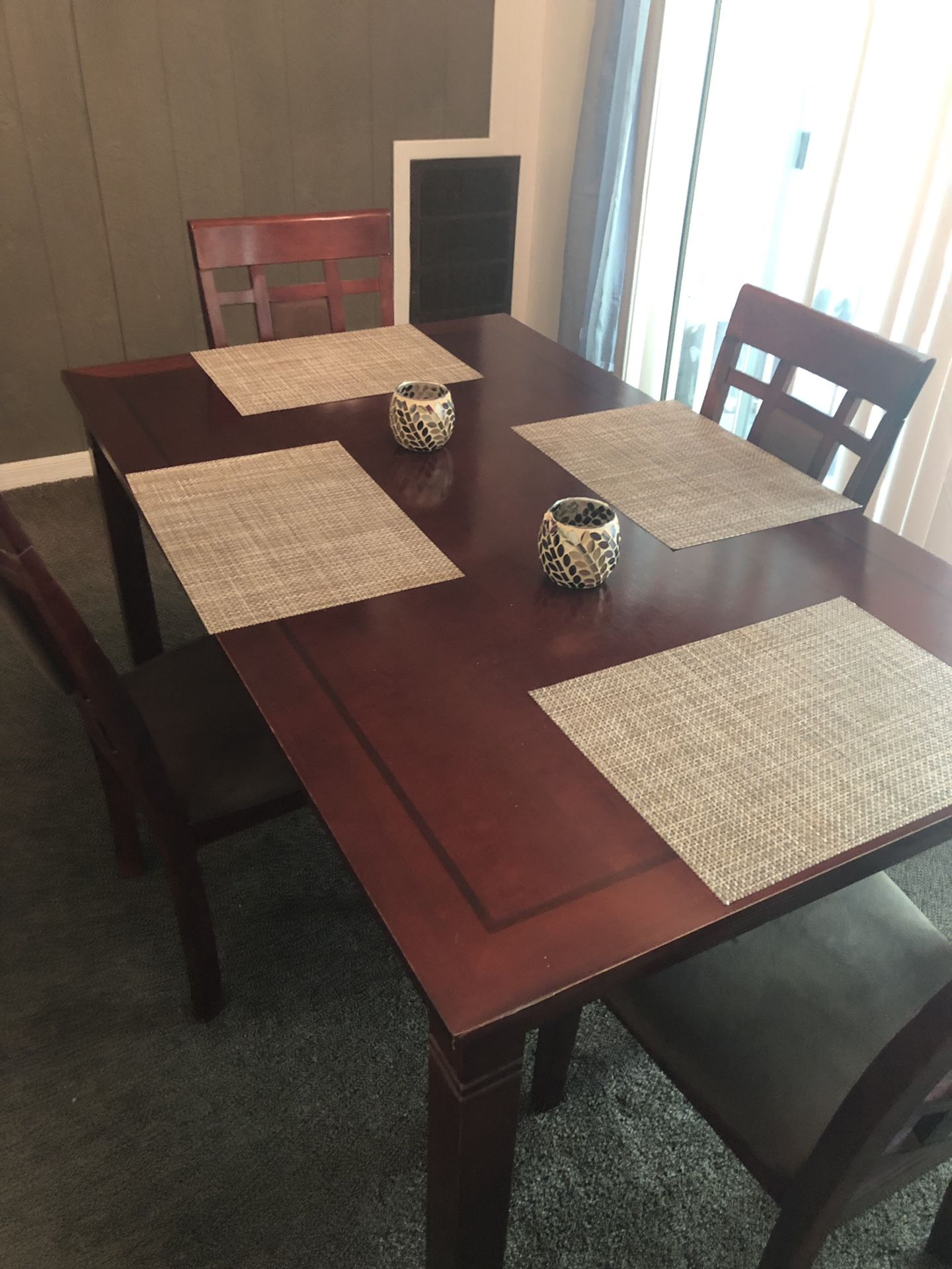 Wood dining set with 4 chairs