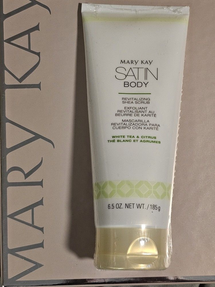 Mary Kay Satin Revitalizing Shea Body Scrub. White Tree & Citrus Smell.